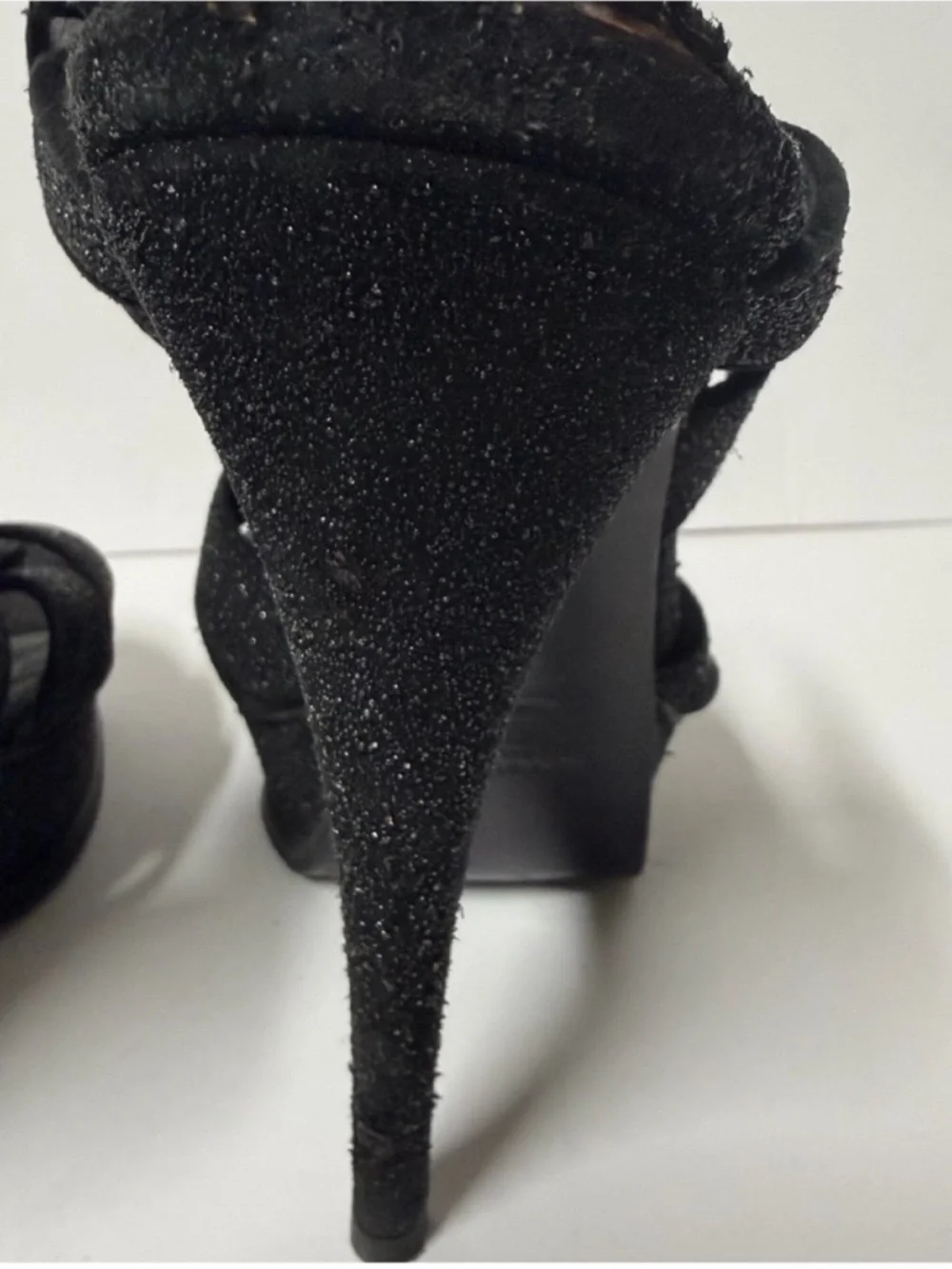 Saint Laurent Tribute 105 Platform Sandals Calfskin Black size 39.5